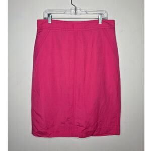 Ann Taylor hot pink fuchsia fully lined linen blend skirt - 12